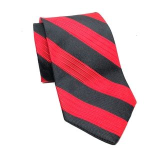 Pavone Silk Tie Charcoal/Red